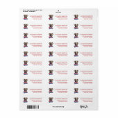 Patriotic Elephant Illustration Return Address Etiket (Full Sheet)