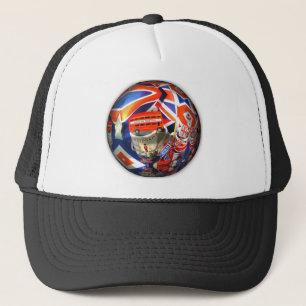 Patriotic England London collage art accessoires Trucker Pet