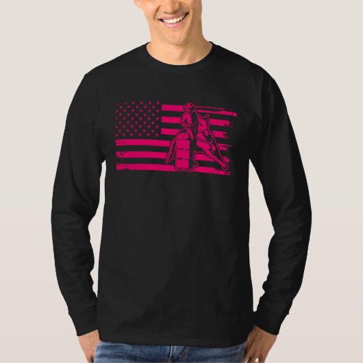 Patriotic Equestrian 4th Of July American Flag Bar T-shirt (Voorkant)