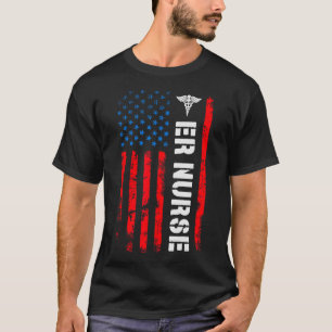 Patriotic Er Nurse Shirt Retro Amerikaanse vlag 4e