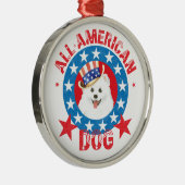 Patriotic Eskie Metalen Ornament (Rechts)