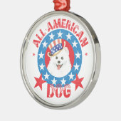 Patriotic Eskie Metalen Ornament (Links)