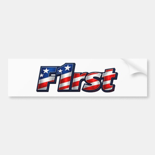 Patriotic F1rst Flag Design Bumpersticker (Voorkant)