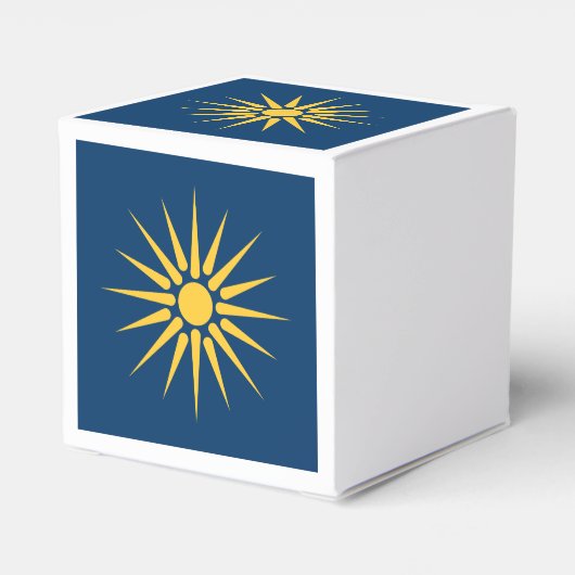 Patriotic favor box with Flag of Macedonia, Greece Bedankdoosjes (Achterkant)