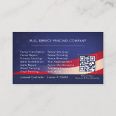 Patriotic Fencing Residential Commercial QR Code Visitekaartje (Achterkant)