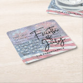 Patriotic Festive Fireworks Kartonnen Onderzetters (Schuin)