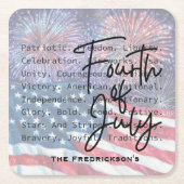 Patriotic Festive Fireworks Kartonnen Onderzetters (Voorkant)