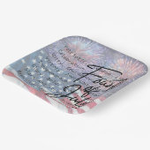 Patriotic Festive Fireworks Papieren Bordje (Gebogen)