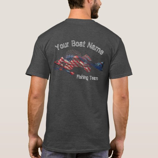 Patriotic Fish Skeleton Aangepast Shirt (Achterkant)