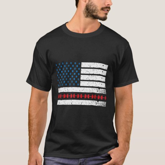 Patriotic Fitness Trainer Usa American Flag Bodybu T-shirt (Voorkant)