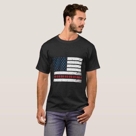 Patriotic Fitness Trainer Usa American Flag Bodybu T-shirt (Voorkant volledig)