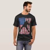 Patriotic Flag Baseball Softball 4 Th Of July Play T-shirt (Voorkant volledig)