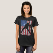 Patriotic Flag Baseball Softball 4 Th Of July Play T-shirt (Voorkant volledig)