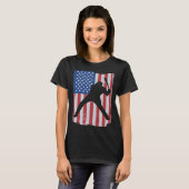 Patriotic Flag Baseball Softball 4 Th Of July Play T-shirt (Voorkant volledig)