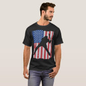 Patriotic Flag Baseball Softball 4 Th Of July Play T-shirt (Voorkant volledig)