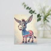 Patriotic Flag Donkey Vote Briefkaart (Staand voorkant)
