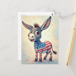 Patriotic Flag Donkey Vote Briefkaart
