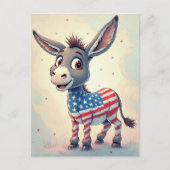 Patriotic Flag Donkey Vote Briefkaart (Voorkant)