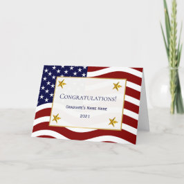 Patriotic Flag Felicitaties Afstuderen Kaart