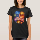 Patriotic Flag Fireworks  T-shirt (Voorkant)