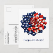 Patriotic Flag Floral Illustration Feestdagenkaart (Voorkant / Achterkant)