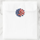 Patriotic Flag Floral Illustration Ronde Sticker (Tas)