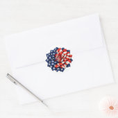 Patriotic Flag Floral Illustration Ronde Sticker (Envelop)