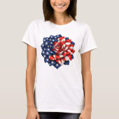 Patriotic Flag Floral Illustration T-shirt (Voorkant)