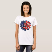 Patriotic Flag Floral Illustration T-shirt (Voorkant volledig)