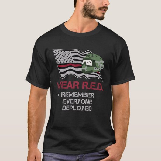 Patriotic Flag Red Friday To Support Our Brave Mil T-shirt (Voorkant)