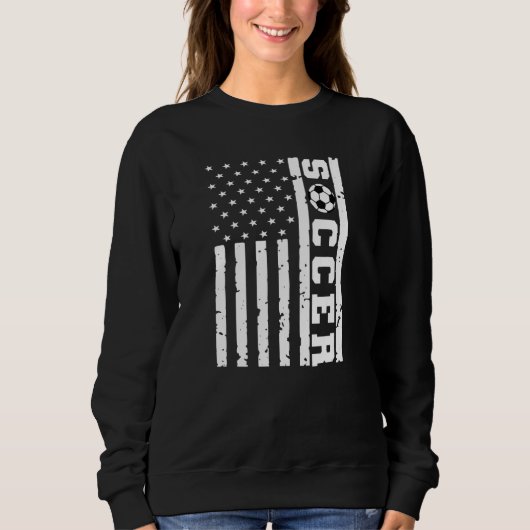 Patriotic Flag US Soccer Tee, American Flag Soccer Trui (Voorkant)