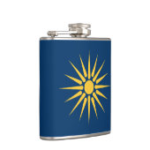 Patriotic flask with Flag of Macedonia, Greece Heupfles (Rechts)