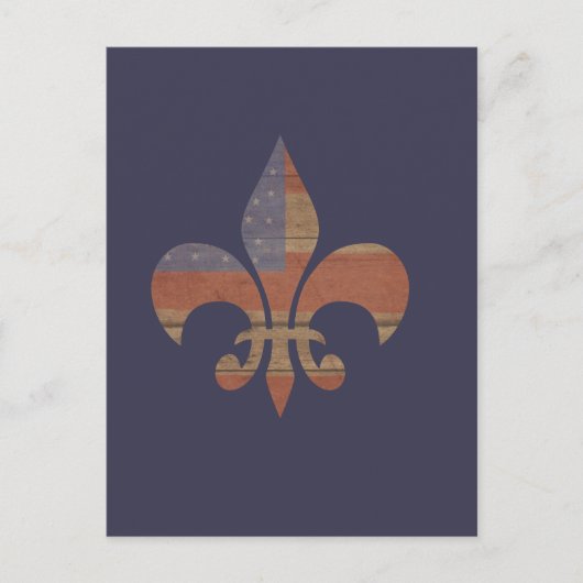 Patriotic Fleur De Lis Briefkaart (Voorkant)