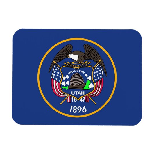 Patriotic flexible magnet with Utah State flag Magneet (Horizontaal)