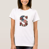 Patriotic Floral Letter S Wreath Design T-shirt (Voorkant)