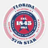Patriotic Florida Circle Design Sticker (Voorkant)