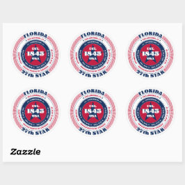 Patriotic Florida Circle Design Sticker