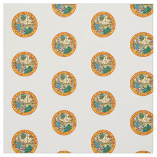 Patriotic Florida State Seal Polka Dots Pattern Stof