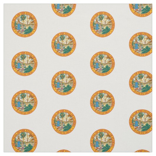 Patriotic Florida State Seal Polka Dots Pattern Stof (Swatch)