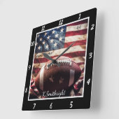 Patriotic Football Flag Vierkante Klok (Hoek)