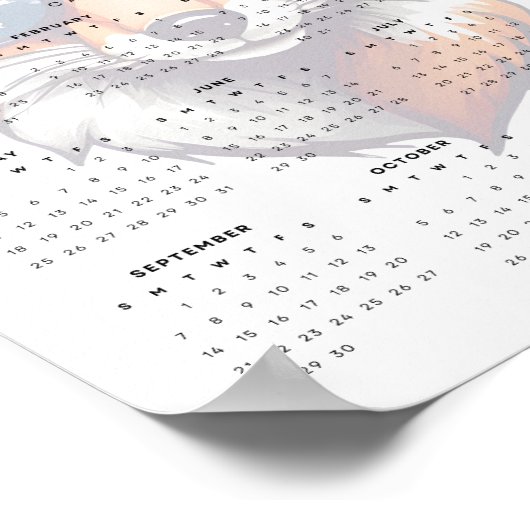 Patriotic Fox Rood Wit Blauw Zonnebril 2025 Poster (Hoek)