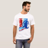 Patriotic Freedom Vibes USA T-Shirt (Voorkant volledig)