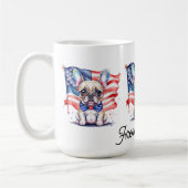 Patriotic French bulldog frenchie mom Koffiemok (Links)