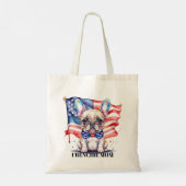 Patriotic French bulldog frenchie mom Tote Bag (Achterkant)