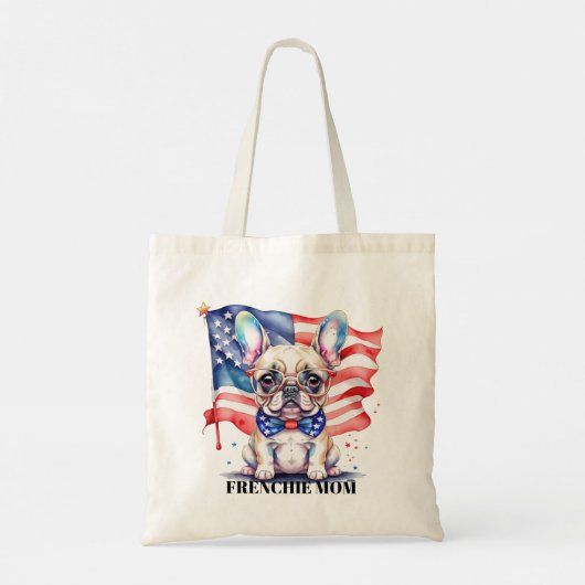 Patriotic French bulldog frenchie mom Tote Bag (Achterkant)