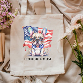 Patriotic French bulldog frenchie mom Tote Bag