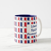 Patriotic FRENCH FLAG Liberté Egalité Fraternité Tweekleurige Koffiemok (Voorkant rechts)