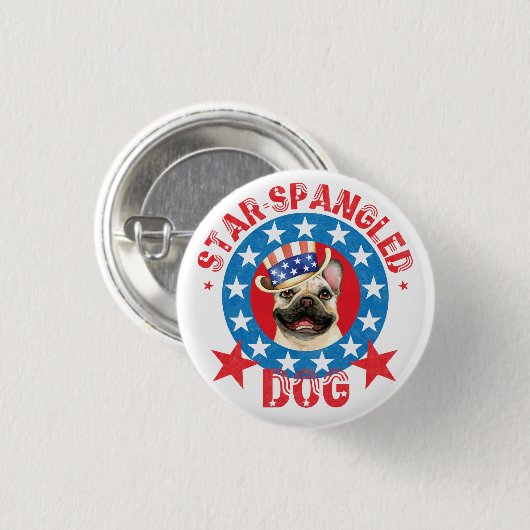Patriotic Frenchie Button (Voorkant /achterkant)
