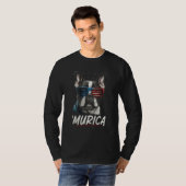 Patriotic Frenchie Dog Murica 4th of July French B T-shirt (Voorkant volledig)