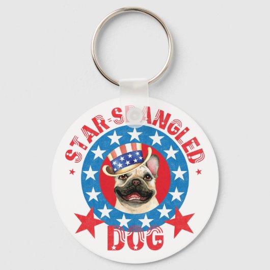 Patriotic Frenchie Sleutelhanger (Voorkant)